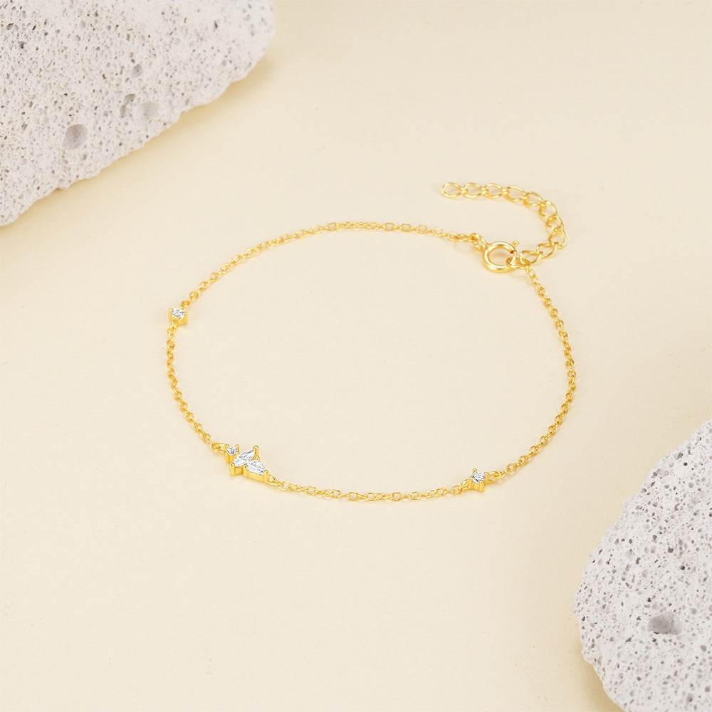 S925 sterling silver zircon inlaid daily wear women's bracelet - MOWTE