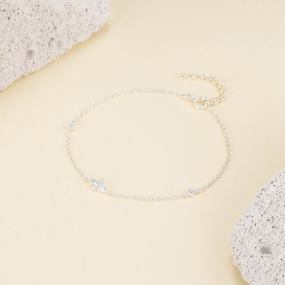 S925 sterling silver zircon inlaid daily wear women's bracelet - MOWTE