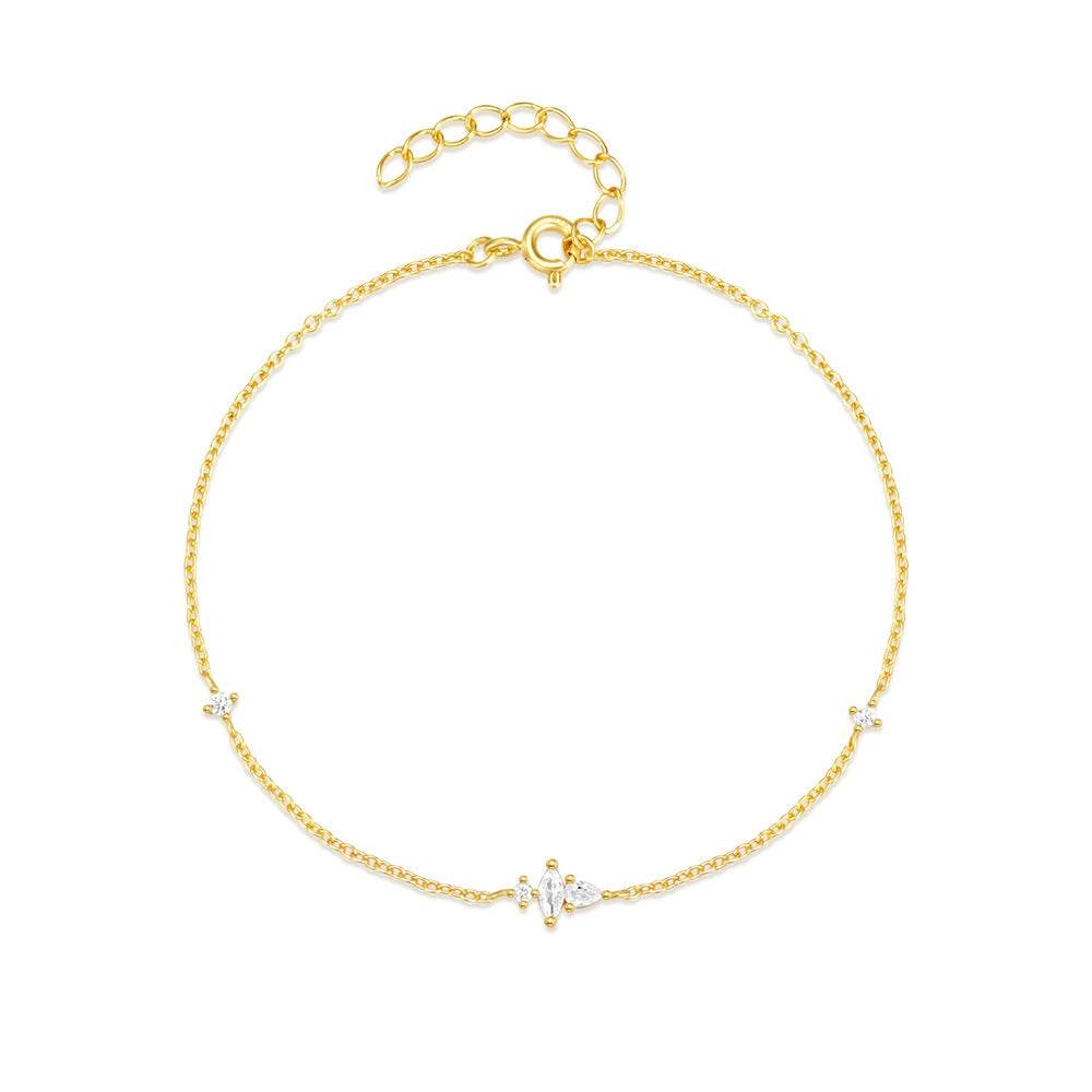 S925 sterling silver zircon inlaid daily wear women's bracelet - MOWTE