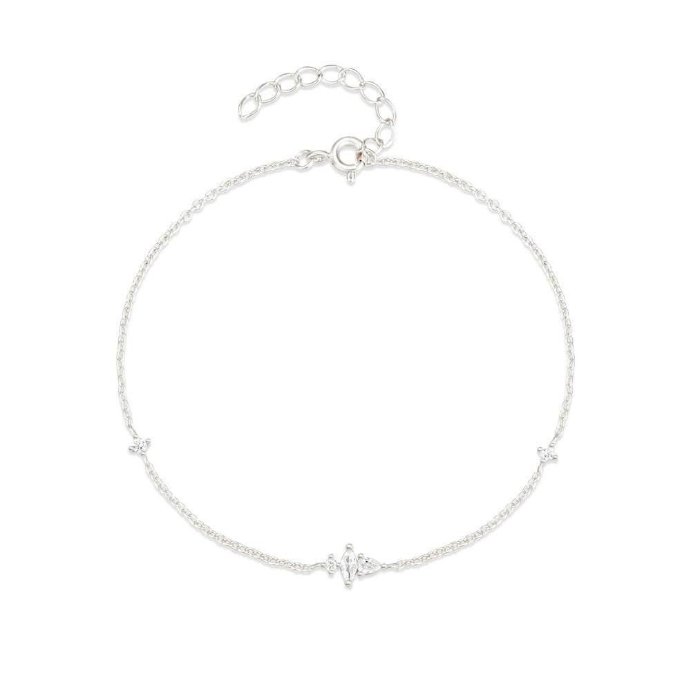 S925 sterling silver zircon inlaid daily wear women's bracelet - MOWTE