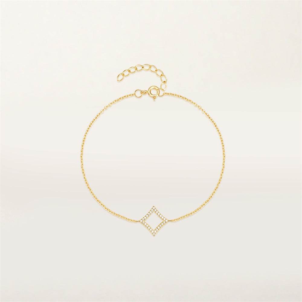 S925 pure silver full diamond geometric diamond bracelet - MOWTE