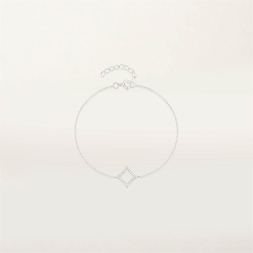S925 pure silver full diamond geometric diamond bracelet - MOWTE