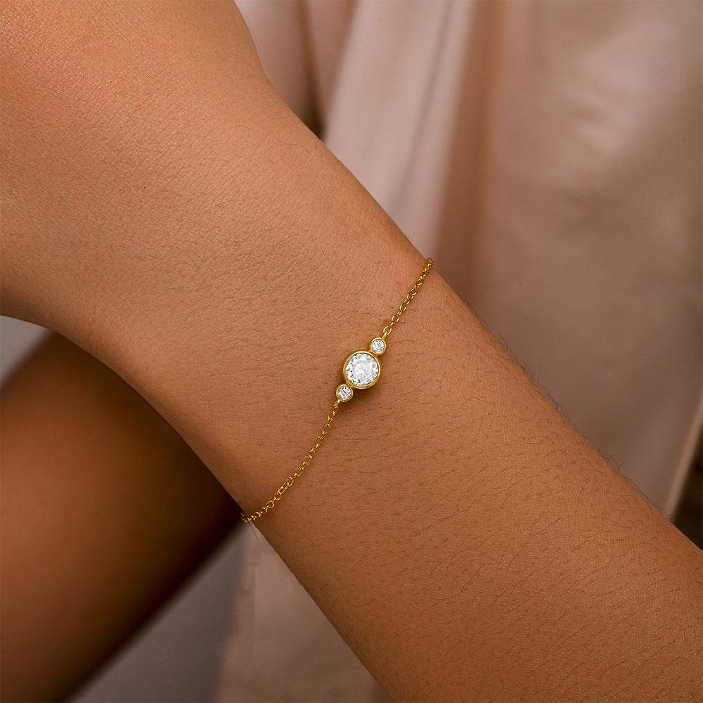 925 Silver Diamond Set Zircon Bracelet - MOWTE