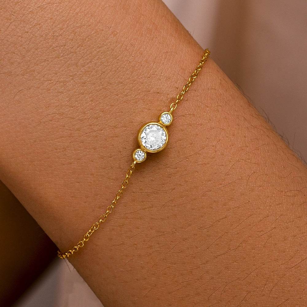 925 Silver Diamond Set Zircon Bracelet - MOWTE