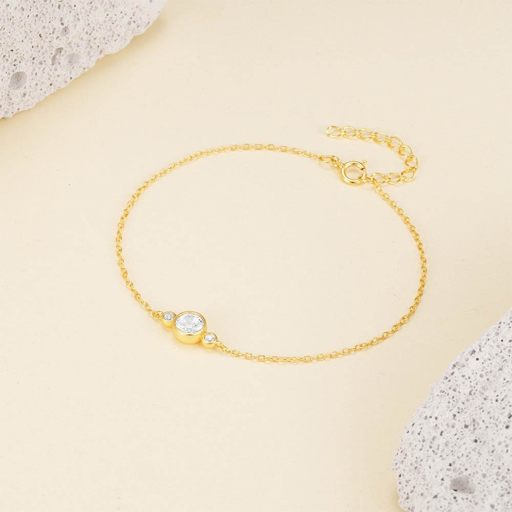 925 Silver Diamond Set Zircon Bracelet - MOWTE