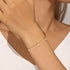 S925 pure silver adjustable geometric zircon pendant bracelet - MOWTE
