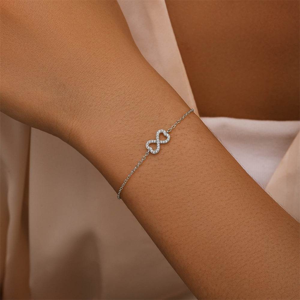 S925 silver minimalist 8-shaped bracelet for women - MOWTE