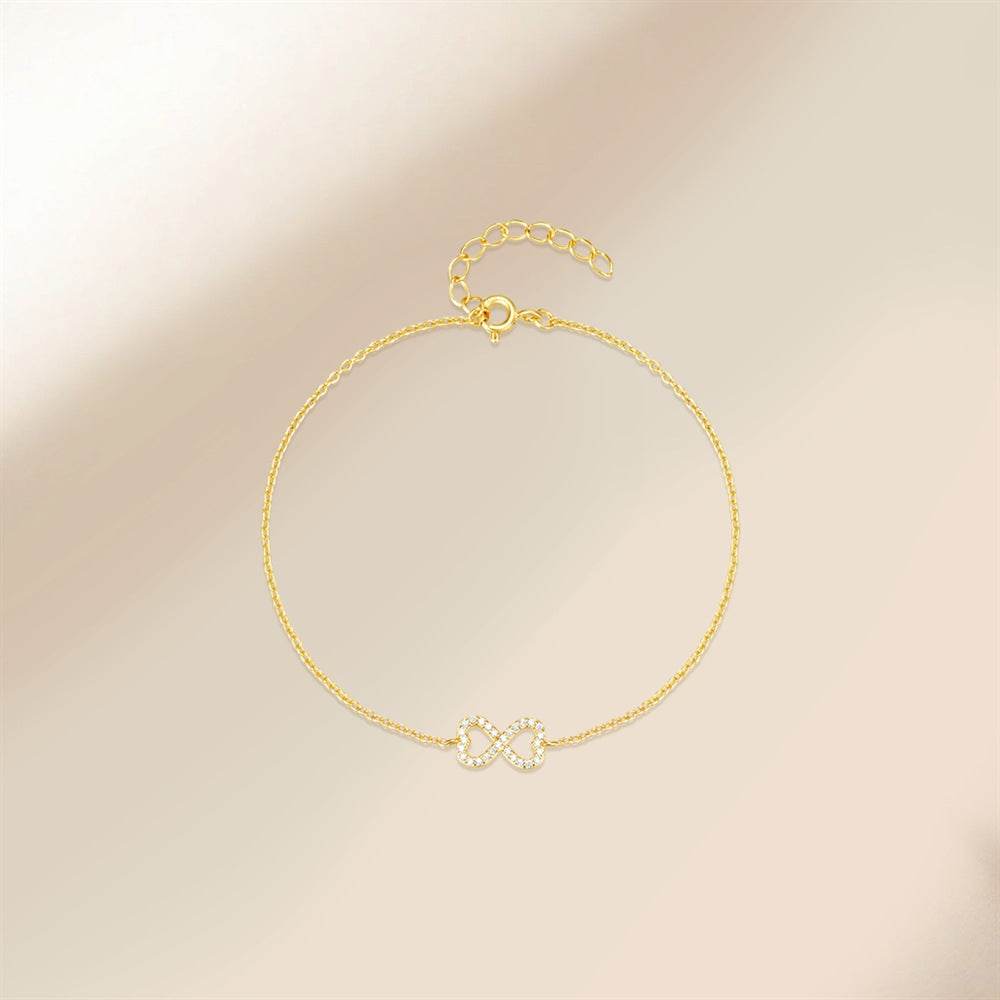 S925 silver minimalist 8-shaped bracelet for women - MOWTE