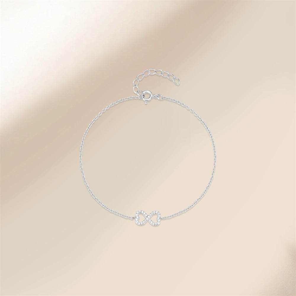 S925 silver minimalist 8-shaped bracelet for women - MOWTE