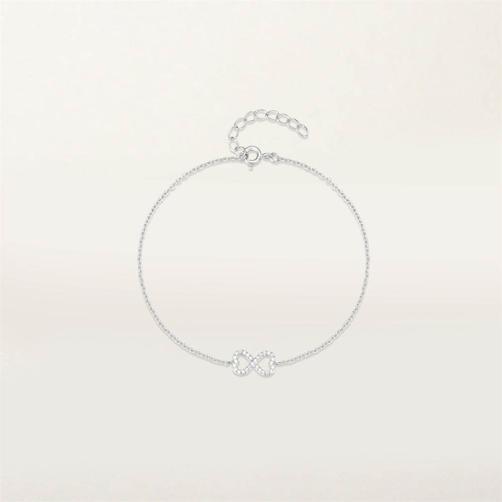 S925 silver minimalist 8-shaped bracelet for women - MOWTE