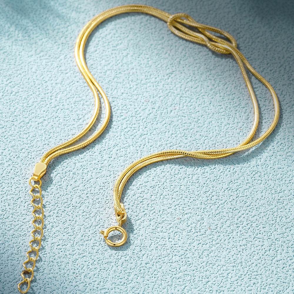 Simplified s925 sterling silver snake bone chain knotted for couples to wear bracelet Valentine's Day gift - MOWTE