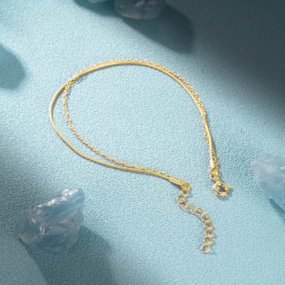 Fashionable minimalist s925 sterling silver double-layer chain bracelet for women - MOWTE