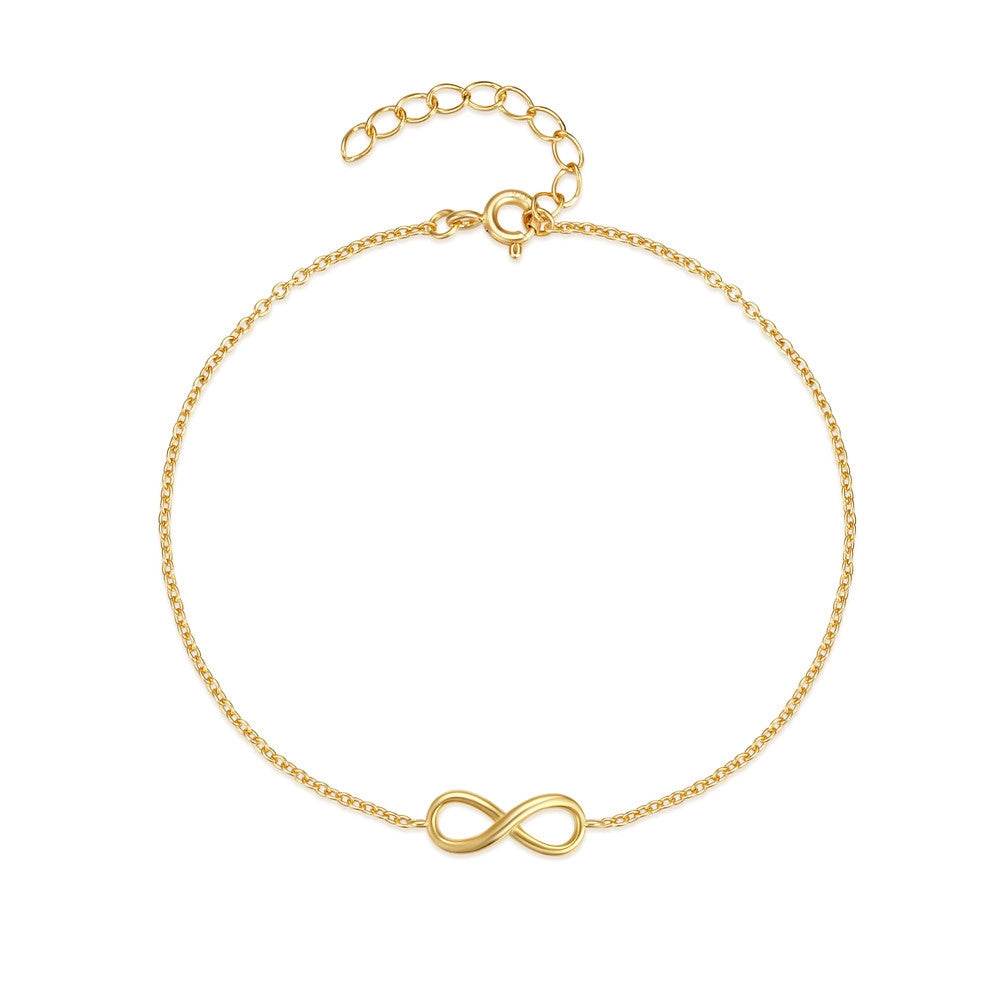 S925 pure silver eight character simple classic eternal chain daily matching women's bracelet - MOWTE