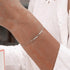 S925 pure silver simple round piece daily matching women's bracelet - MOWTE