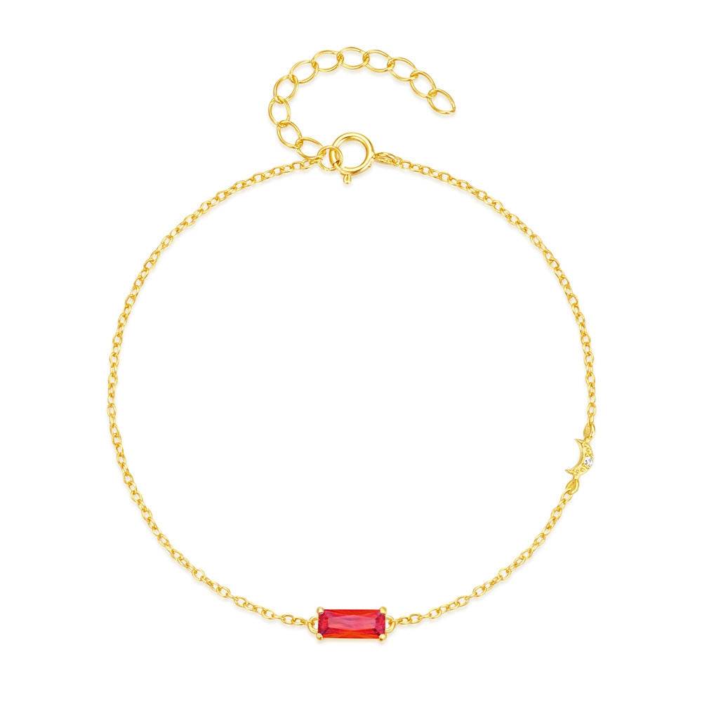 S925 pure silver simple classic simple rectangular versatile basic bracelet - MOWTE