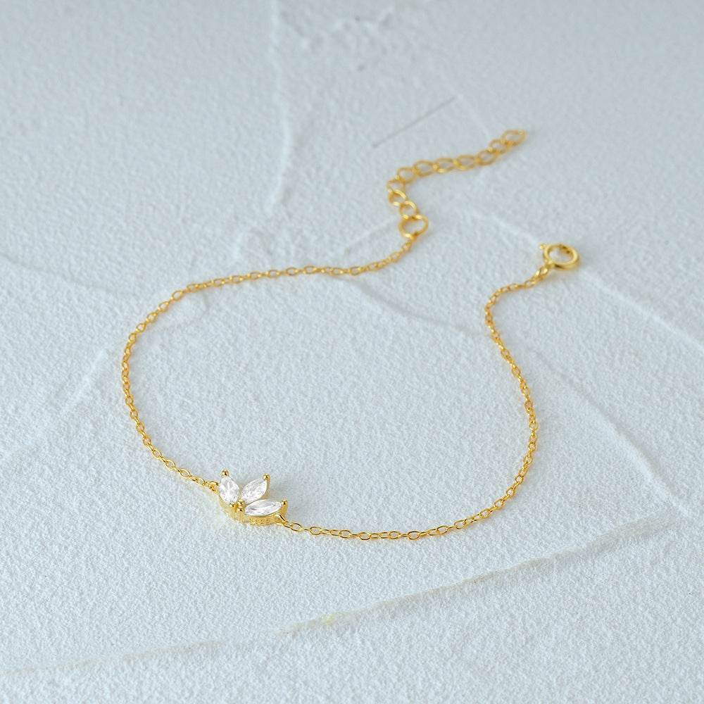 S925 sterling silver zircon inlaid daily wear women's bracelet - MOWTE