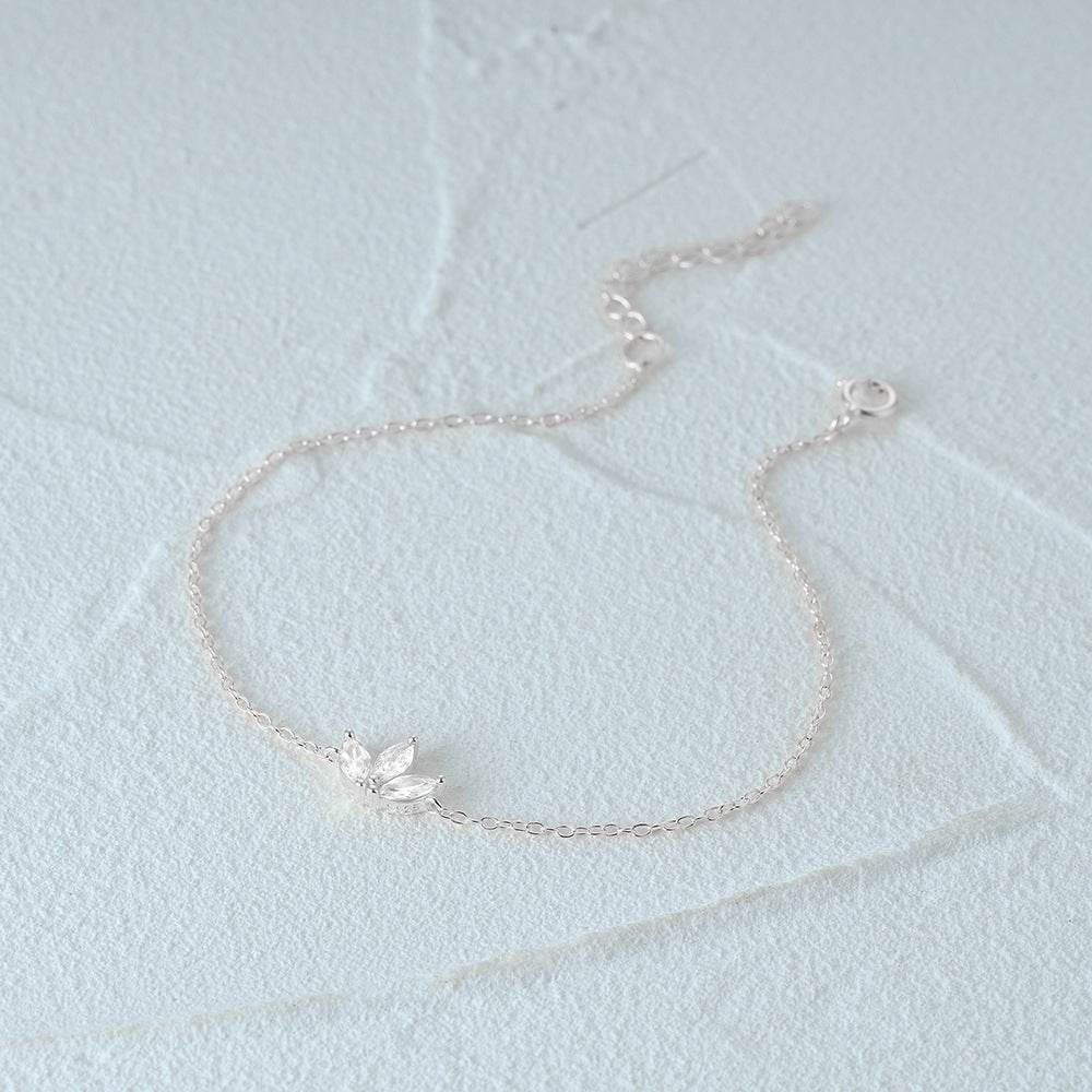 S925 sterling silver zircon inlaid daily wear women's bracelet - MOWTE