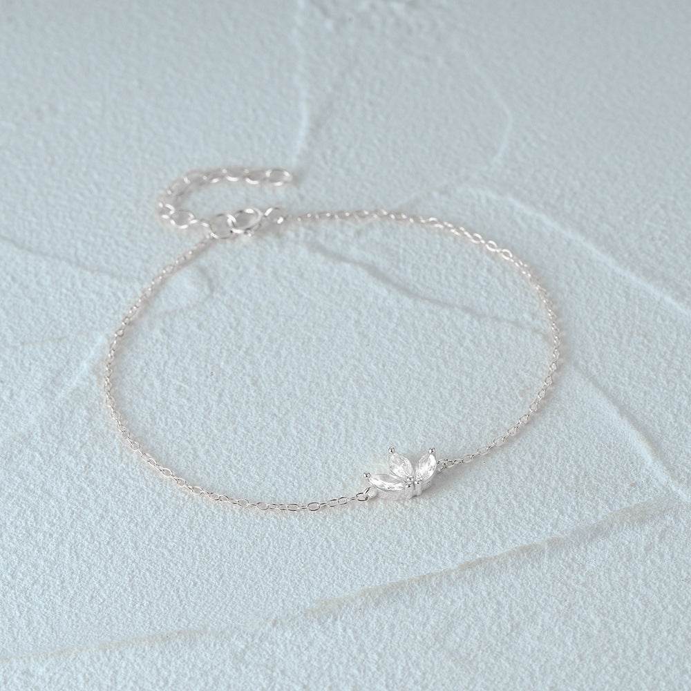 S925 sterling silver zircon inlaid daily wear women's bracelet - MOWTE