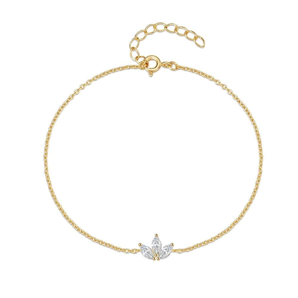 S925 sterling silver zircon inlaid daily wear women's bracelet - MOWTE