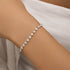 925 sterling silver single row diamond inlaid simple O-shaped chain bracelet - MOWTE