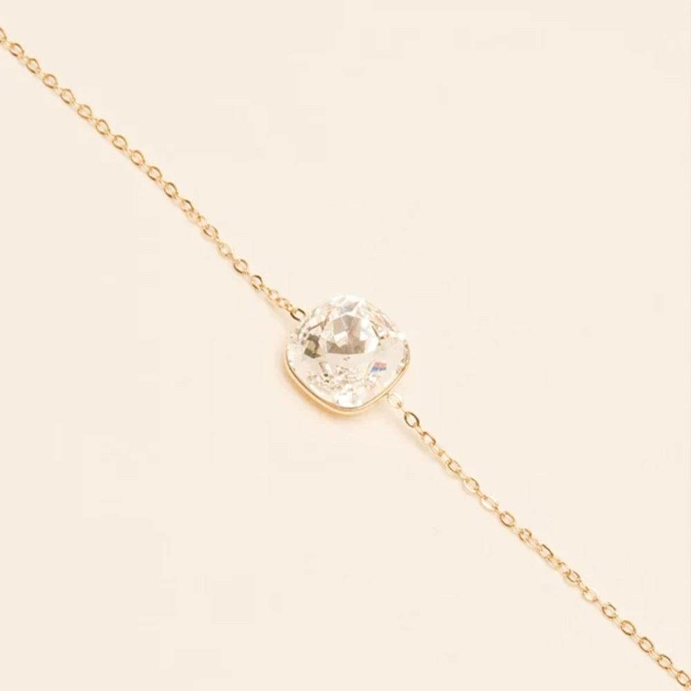 S925 silver minimalist geometric square super sparkling diamond inlaid bracelet for women - MOWTE