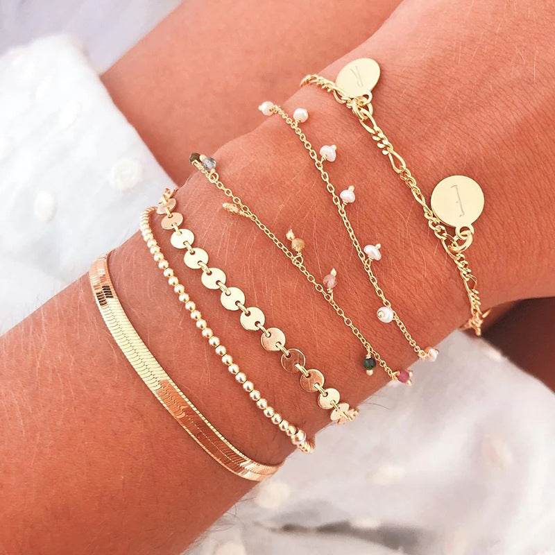 S925 sterling silver round bracelet ins minimalist - MOWTE