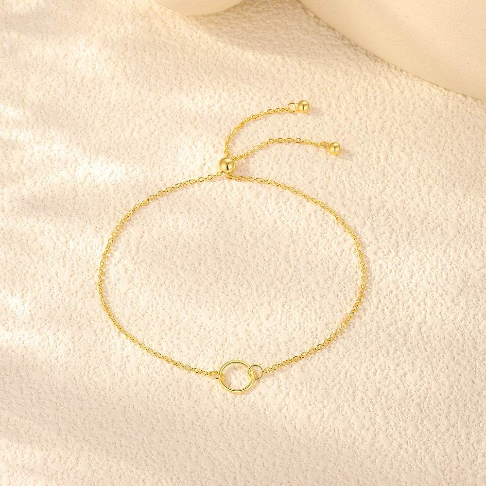 925 sterling silver geometric circle necklace women's ins minimalist bracelet - MOWTE