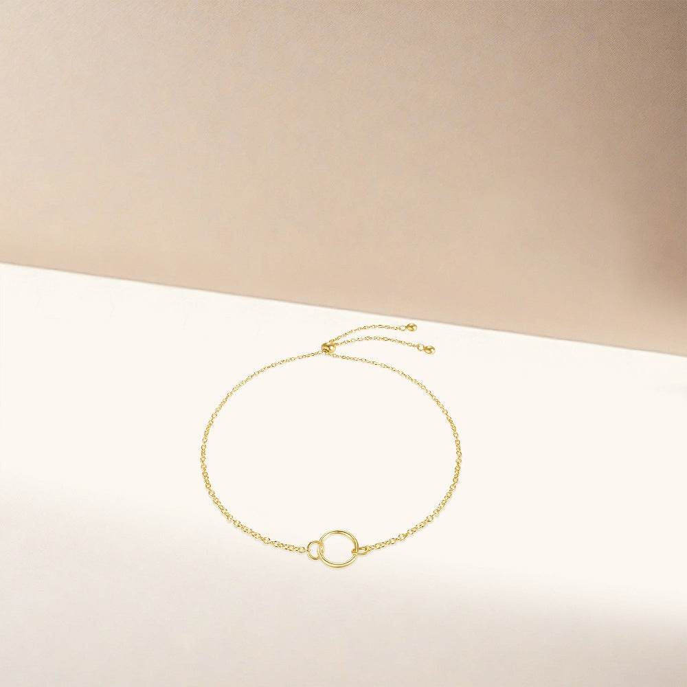 925 sterling silver geometric circle necklace women's ins minimalist bracelet - MOWTE