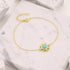 S925 pure silver turquoise flower round brand diamond inlaid women's bracelet - MOWTE