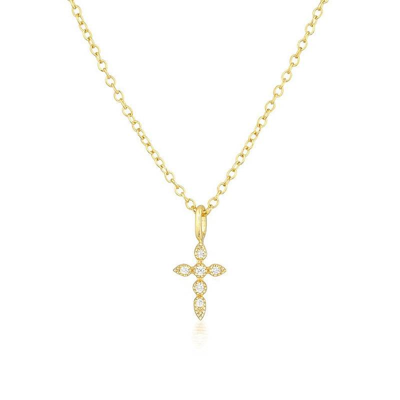 S925 pure silver luxury cross collarbone necklace - MOWTE