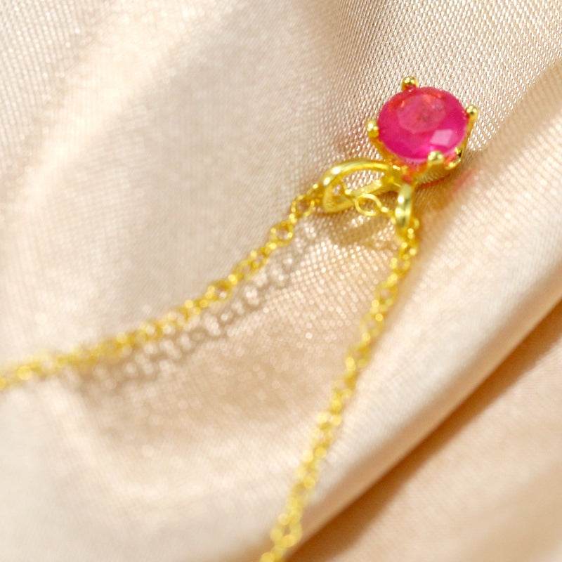 S925 pure silver gemstone classic collarbone necklace - MOWTE