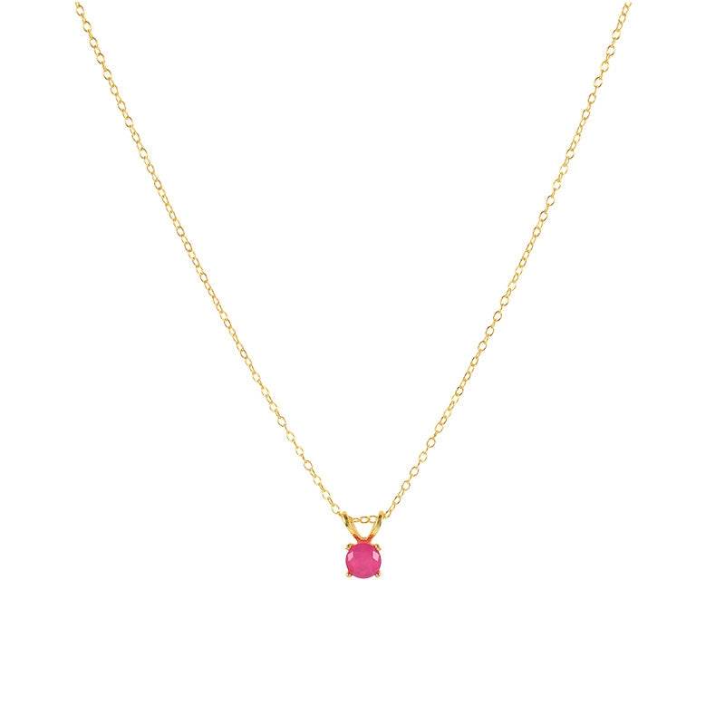 S925 pure silver gemstone classic collarbone necklace - MOWTE