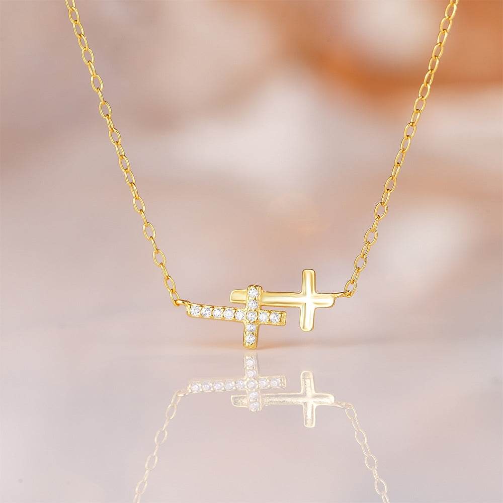 S925 sterling silver cross necklace - MOWTE