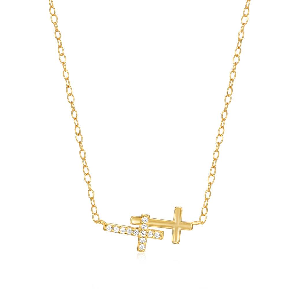 S925 sterling silver cross necklace - MOWTE