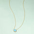 S925 pure silver geometric square turquoise collarbone chain - MOWTE