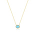 S925 pure silver geometric square turquoise collarbone chain - MOWTE