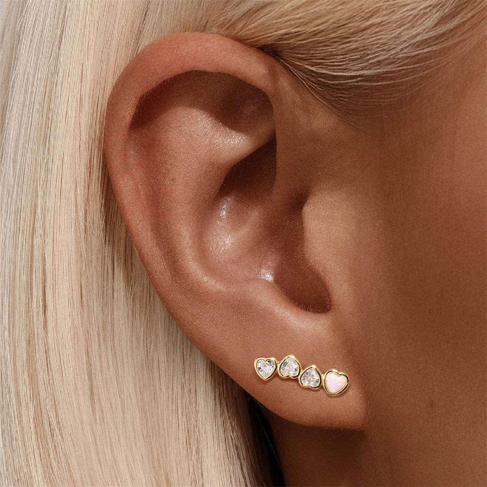 S925 silver design zirconium fashionable and popular earrings - MOWTE