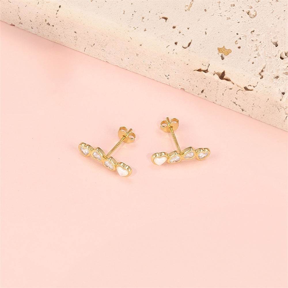 S925 silver design zirconium fashionable and popular earrings - MOWTE