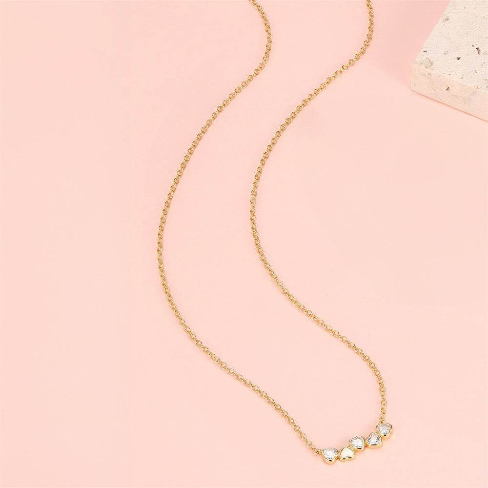 S925 sterling silver heart-shaped diamond inlaid Australian treasure versatile necklace - MOWTE
