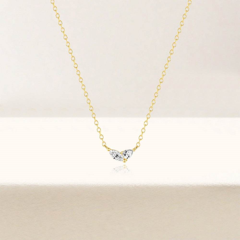 S925 sterling silver classic pendant water droplet collarbone necklace - MOWTE