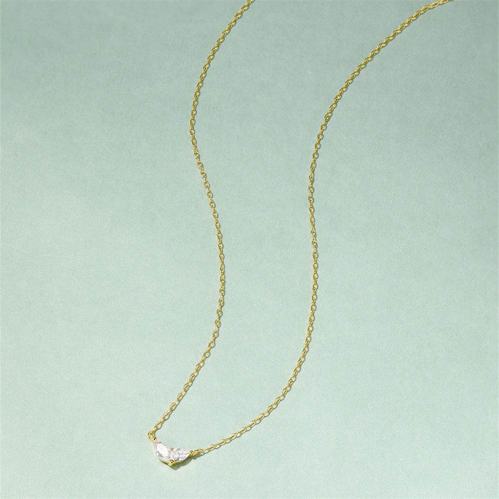 S925 sterling silver classic pendant water droplet collarbone necklace - MOWTE
