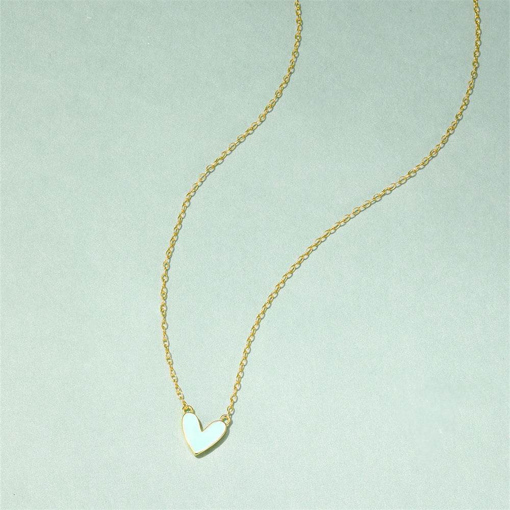 S925 pure silver heart-shaped oil drop necklace - MOWTE