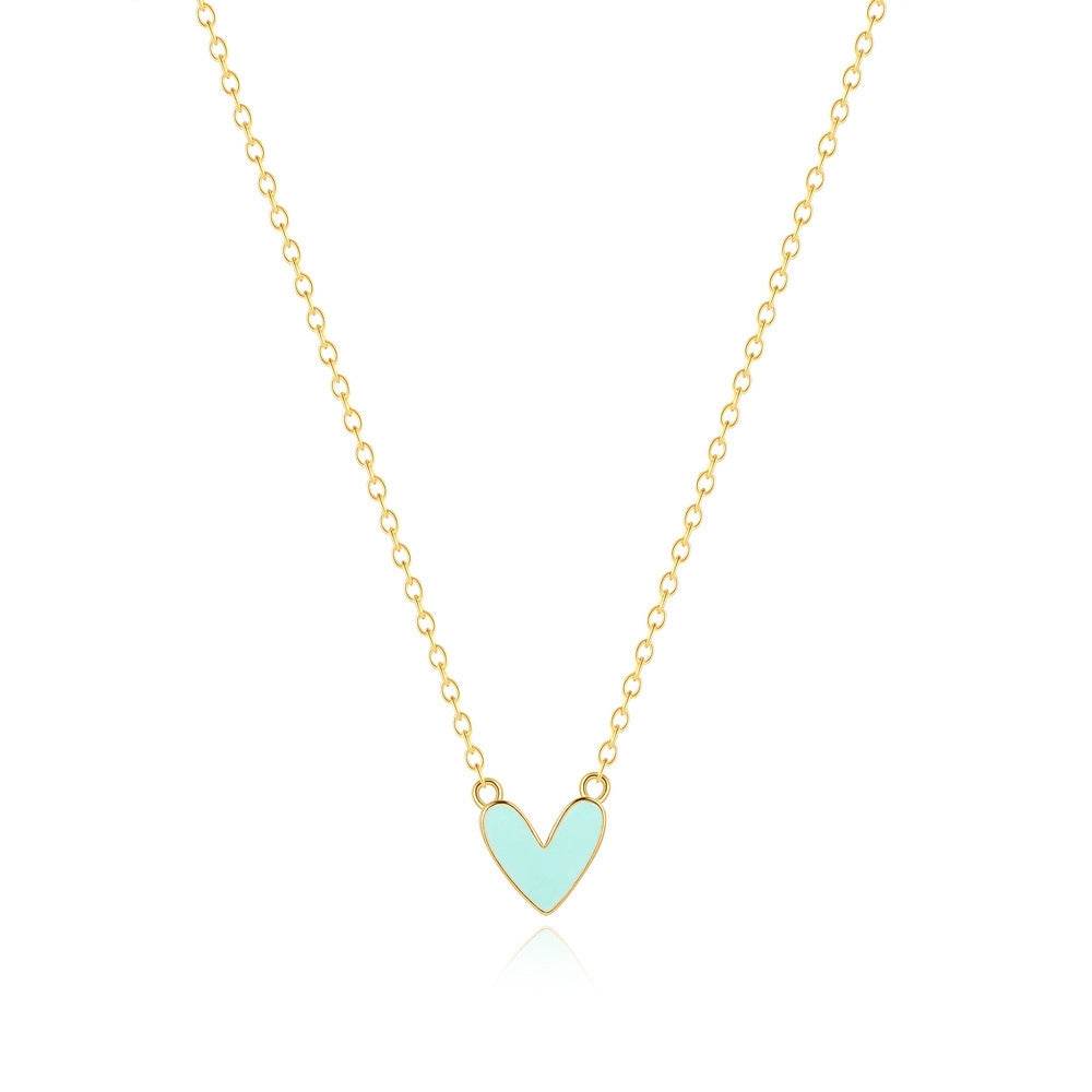 S925 pure silver heart-shaped oil drop necklace - MOWTE