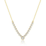 New S925 pure silver single row diamond circular collarbone chain - MOWTE