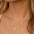New S925 pure silver single row diamond circular collarbone chain - MOWTE