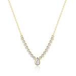 New S925 pure silver single row diamond circular collarbone chain - MOWTE