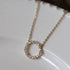 925 sterling silver collarbone chain with zircon full diamond circle necklace - MOWTE