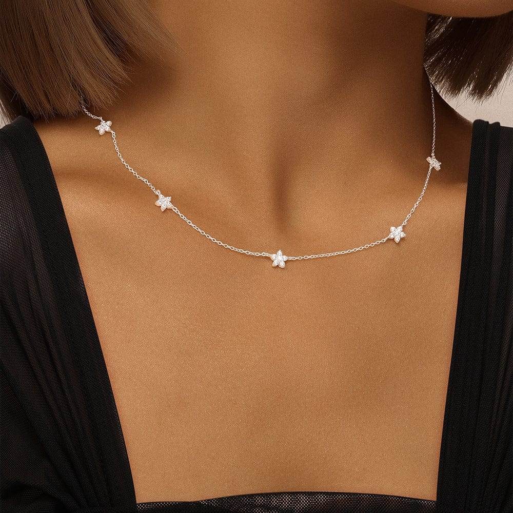 S925 sterling silver star pendant collarbone chain - MOWTE