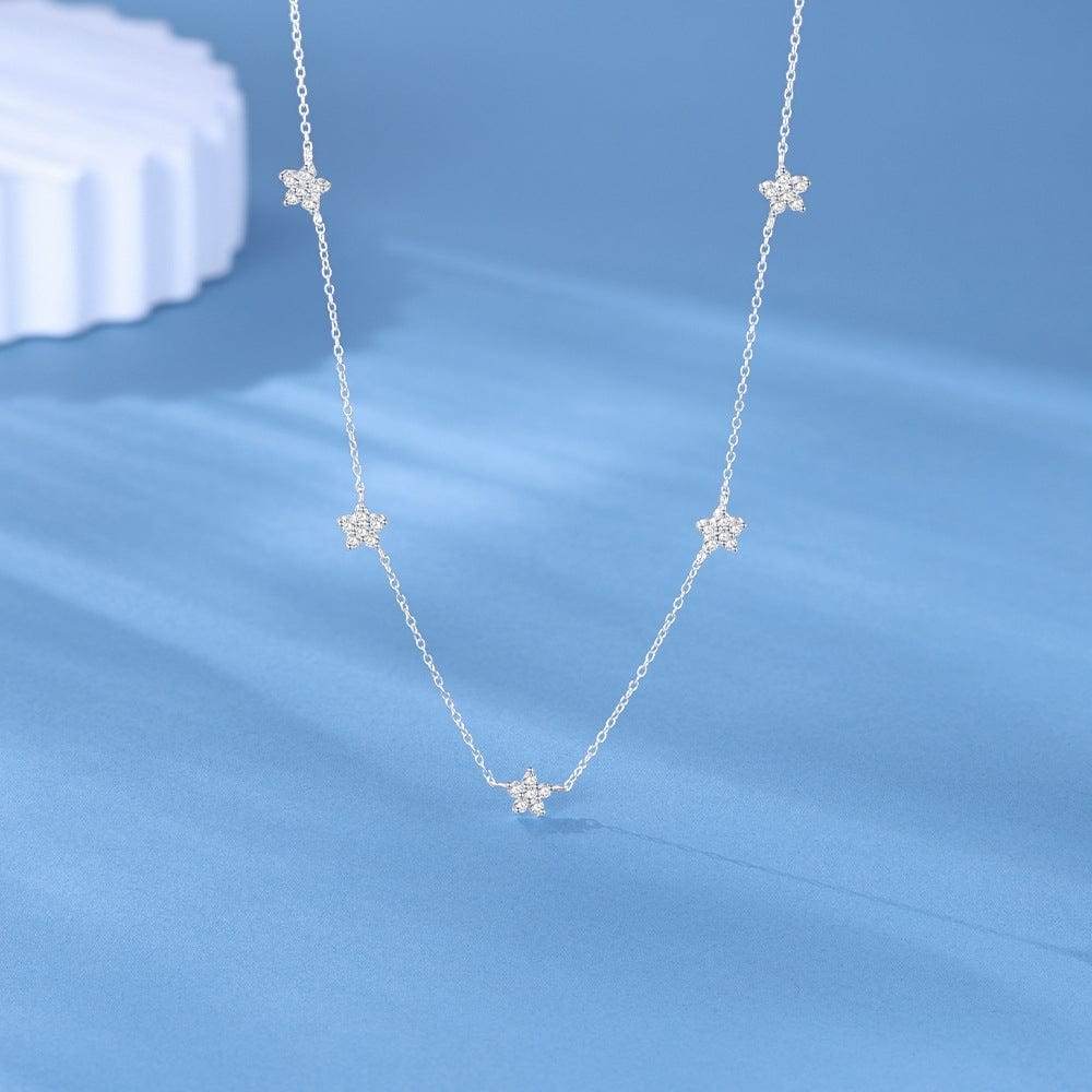 S925 sterling silver star pendant collarbone chain - MOWTE