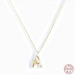 New S925 sterling silver color diamond butterfly 26 letter pendant - MOWTE